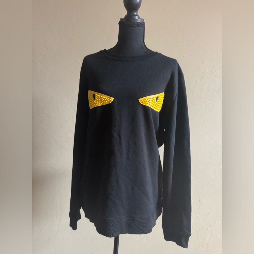 Fendi Black Sweater With Yellow Eyes